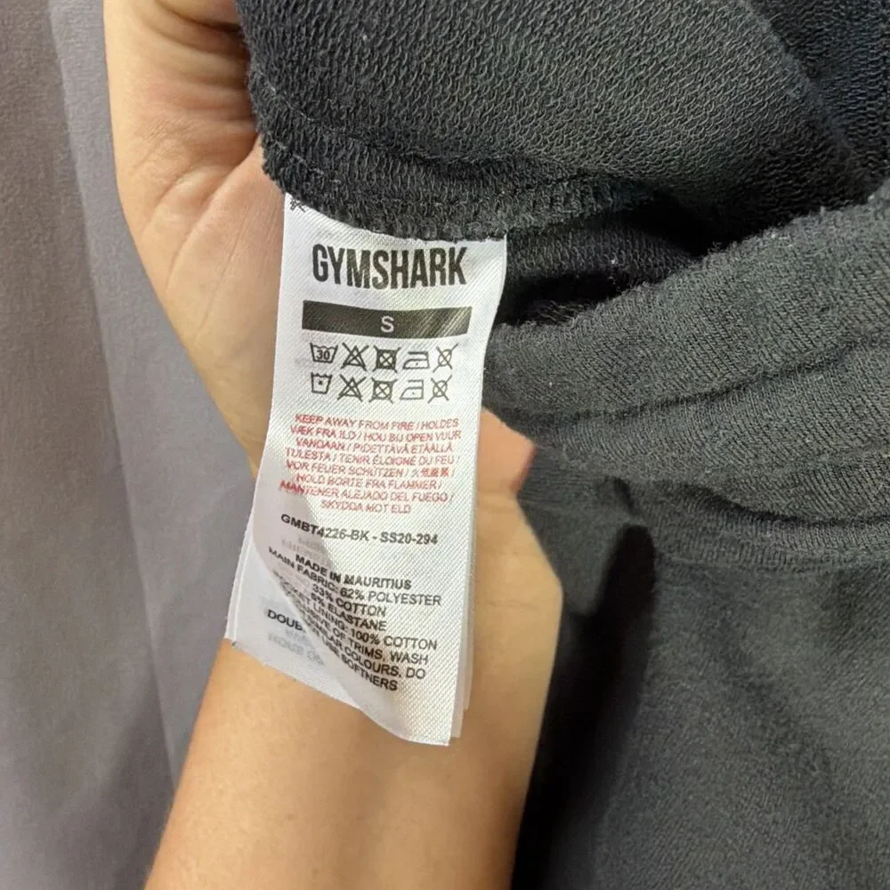 Gymshark Men's Tapered Sweatpants Black Size Small Logo Drawstring - Picture 8 of 8